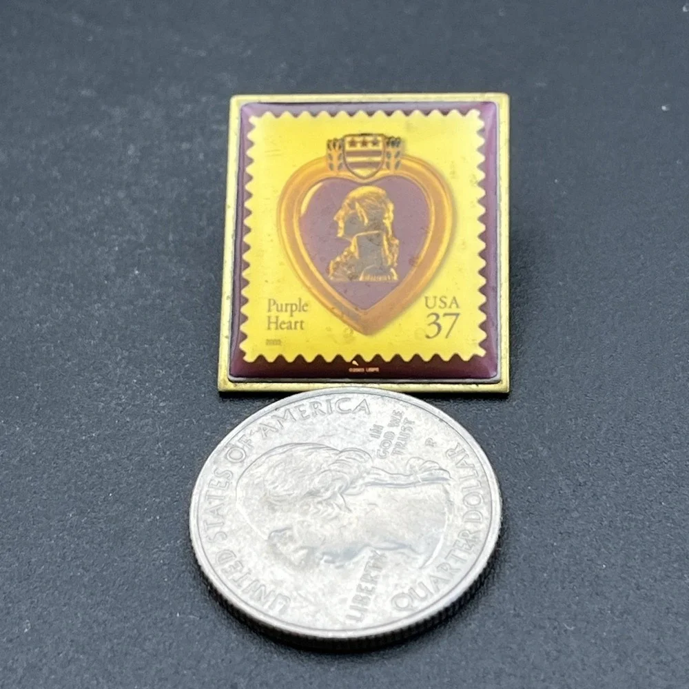 USPS United States‎ Postal Service Stamp Purple Heart Medal Lapel Hat Pin
